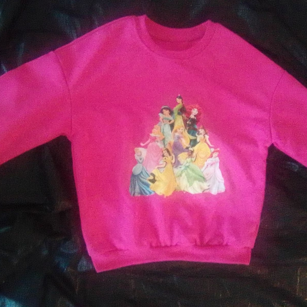Disney Pink Long Sleeve Tee with Princesses